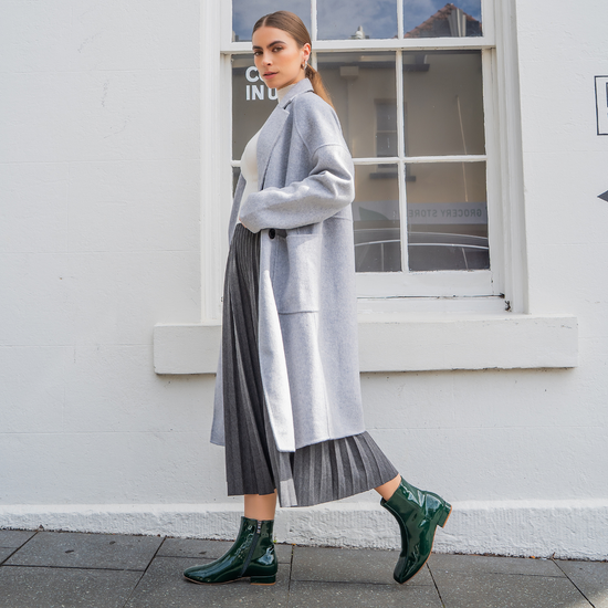 Sasha - Bottle Green Patent - LE SANSA