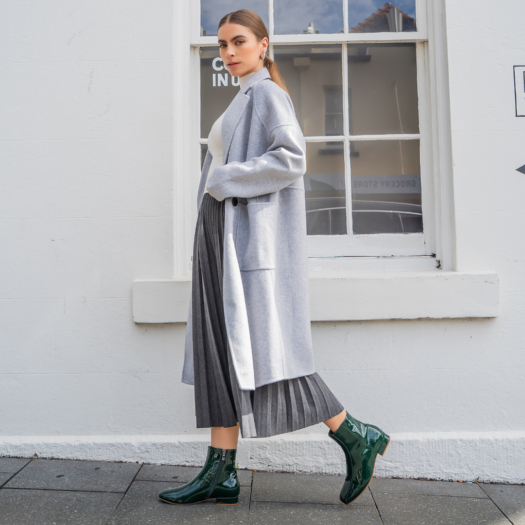 Sasha - Bottle Green Patent - LE SANSA