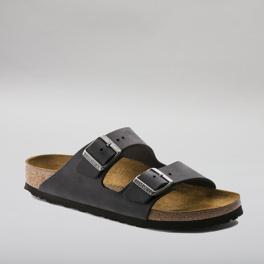 BIRKENSTOCK - ARIZONA 552113 - BLACK WAXY OILED LEATHER - NARROW FIT