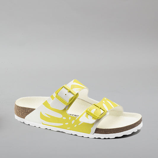 BIRKENSTOCK ARIZONA MONSTERA 1019204 BF WHITE LIME SOUR