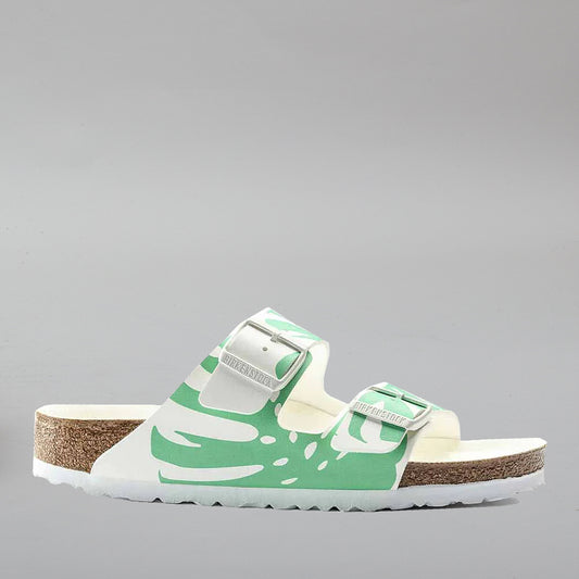 BIRKENSTOCK ARIZONA MONSTERA 1019321 BF WHITE BOLD JADE