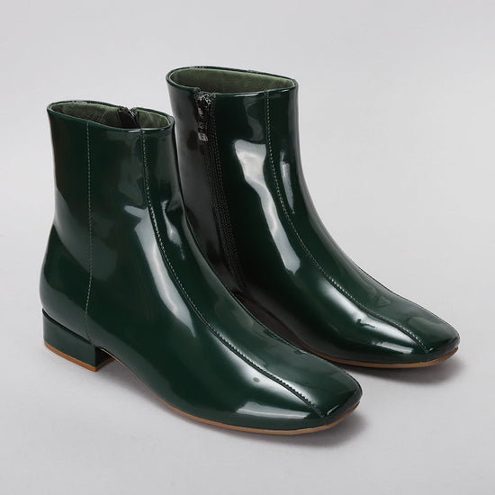 Sasha - Bottle Green Patent - LE SANSA