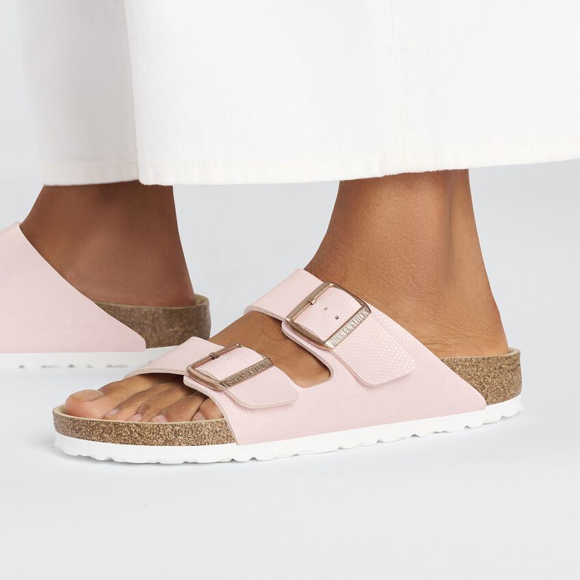Birkenstock Arizona Shiny Light Rose Embossed Lifestyle