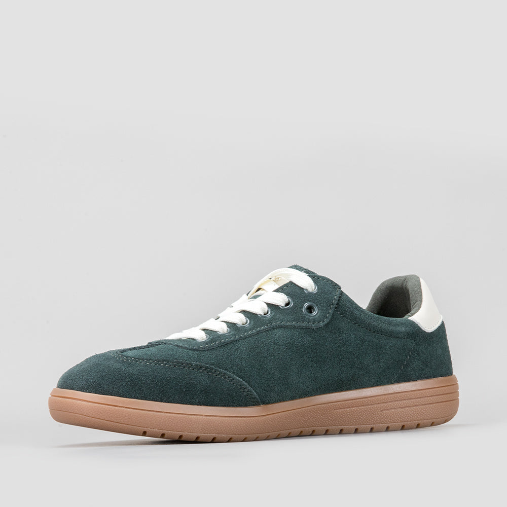 Juno - Bottle Green Suede/Ivory - LE SANSA