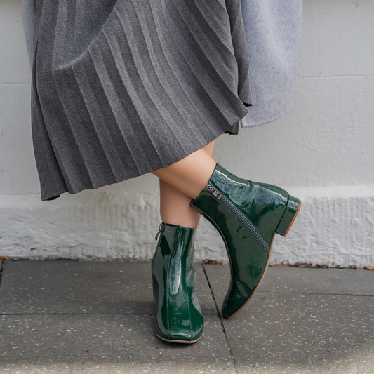 Sasha - Bottle Green Patent