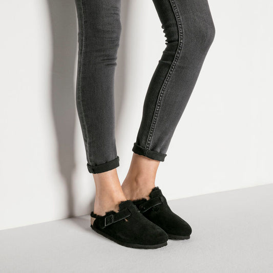 BIRKENSTOCK - BOSTON CLOGS - SHEARLING BLACK