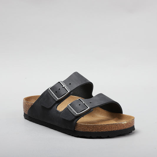 BIRKENSTOCK - ARIZONA 552111 - BLACK WAXY OILED LEATHER