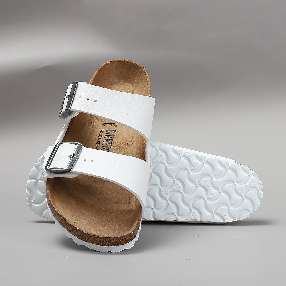 Birkenstock Arizona White w/ charcoal metallic buckle products