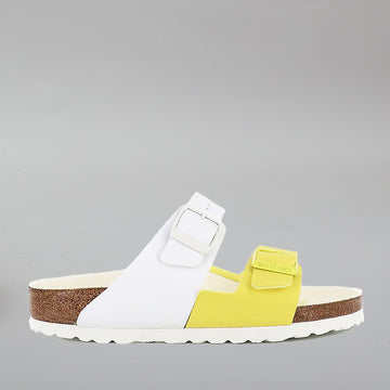 BIRKENSTOCK ARIZONA 1019750 BF SPLIT WHITE/LIME SOUR