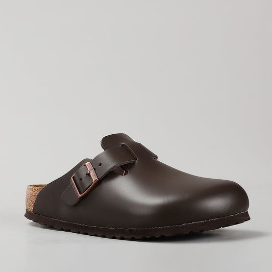 BIRKENSTOCK - BOSTON 60101 - DARK BROWN SMOOTH LEATHER