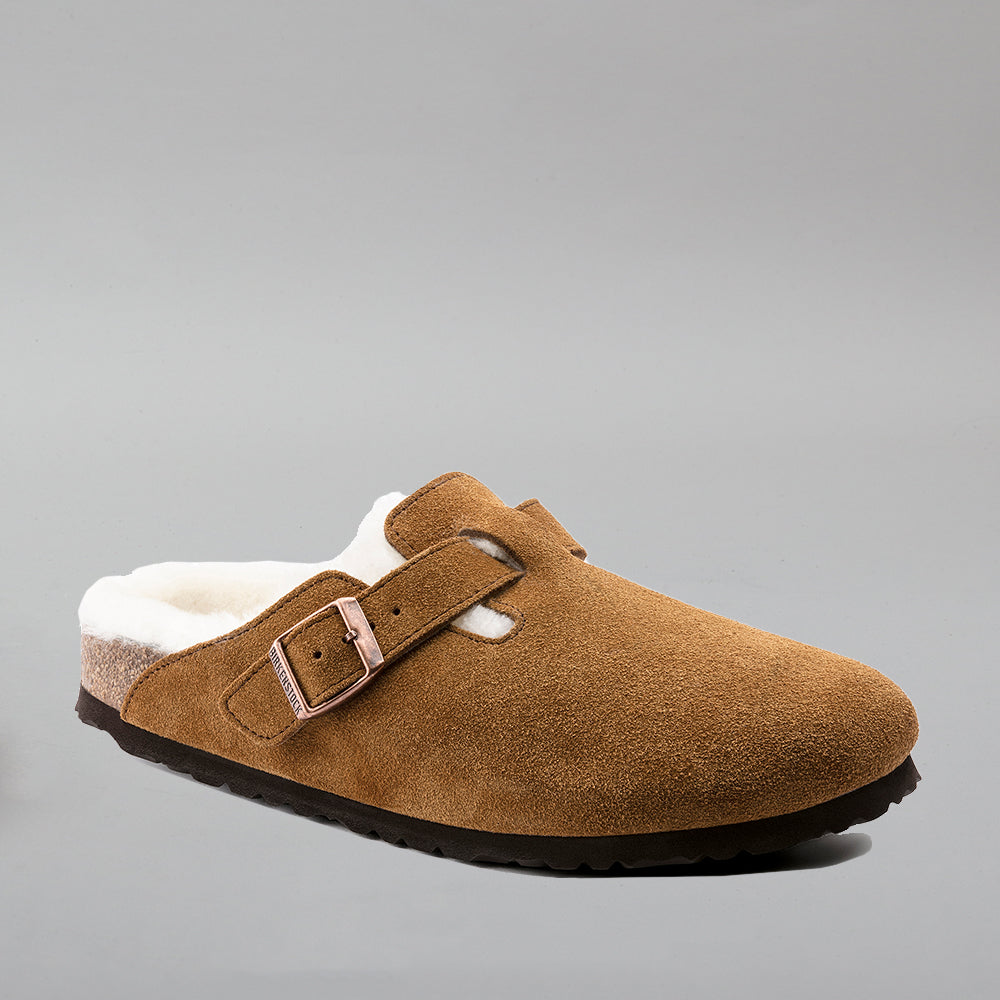 Birkenstock Boston Shearling Mink Clog Front View