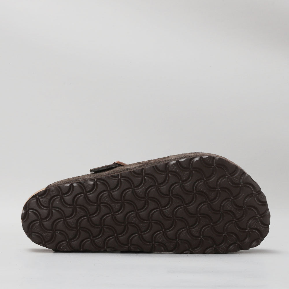 Bostong Mocca Suede Clogs Bottom View