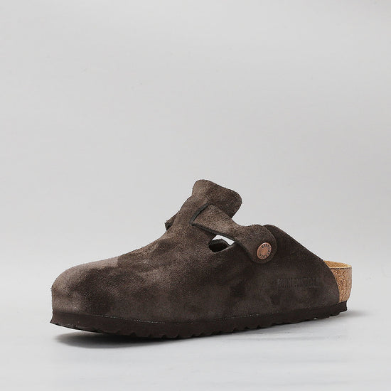 Boston Mocca Suede Clogs Other Side View