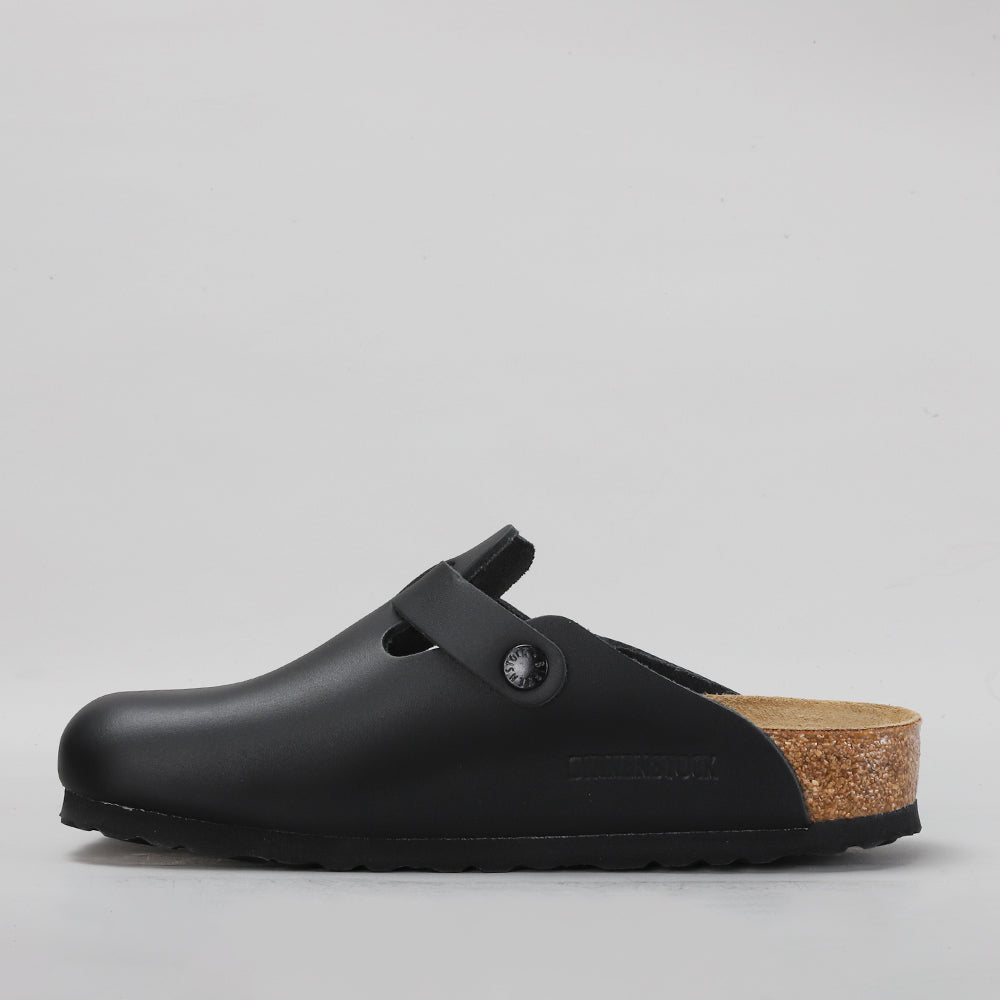 Birkenstock Boston Black Clogs side view