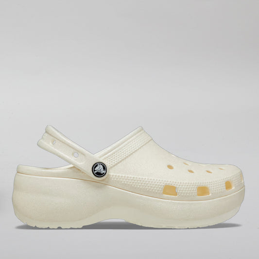 CROCS - CLASSIC PLATFORM GLITTER - CHALK