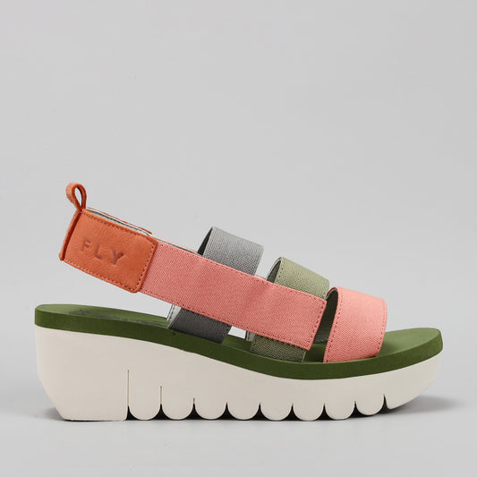 FLY LONDON - YERE - TEA ROSE/MULTICOLOR/ARMY GREEN