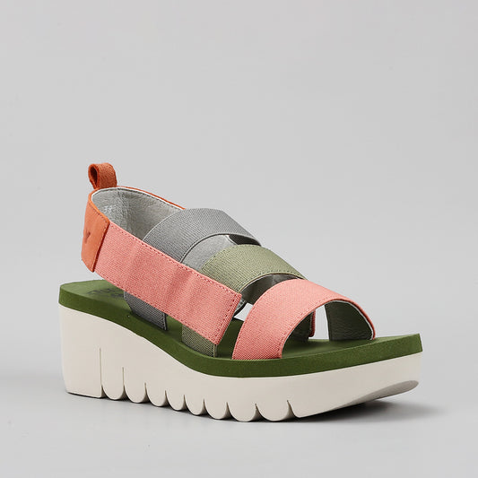 FLY LONDON - YERE - TEA ROSE/MULTICOLOR/ARMY GREEN