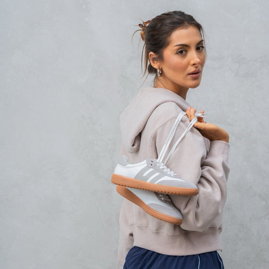 LE SANSA Juno - White Suede/Lt Grey