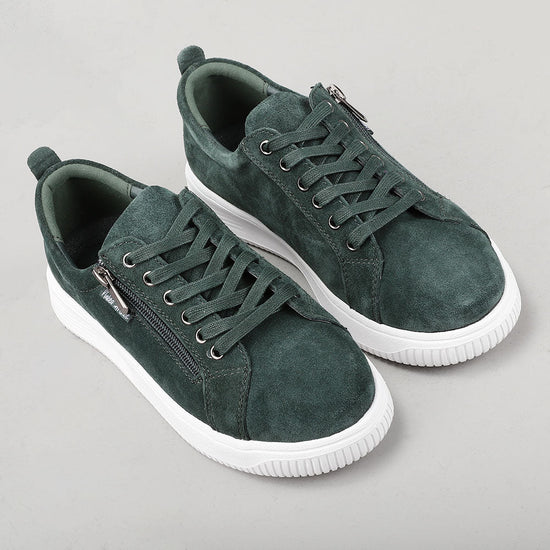 Nelly - Bottle Green Suede - Naked Arches