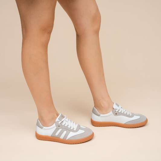 LE SANSA Juno - White Suede/Lt Grey