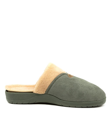 ZIERA - COMFY W-ZR - SAGE-BEIGE FUR MICROSUEDE